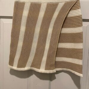 Olivaceous Tan Ribbed Wrap Pencil Skirt